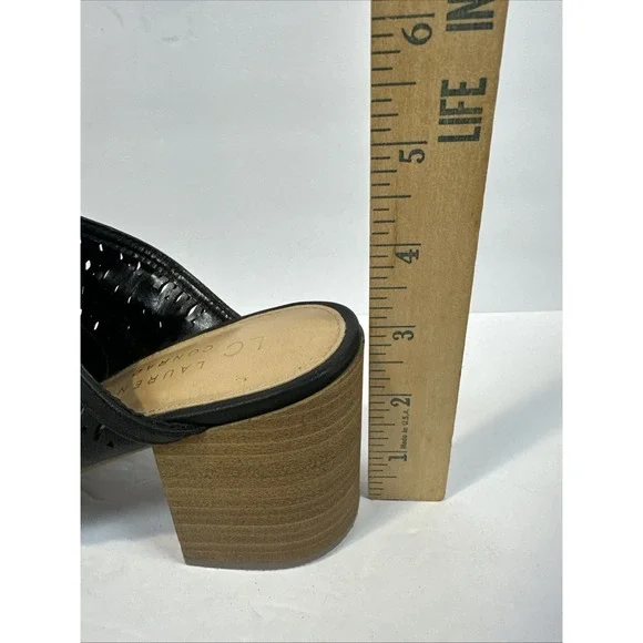 Lauren Conrad Bootie Heels Womens Size 8 Black Slip-On Block Heel Moto Shoes - Picture 8 of 8